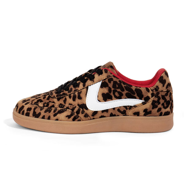 Lucky Step women's retro sneakers, leopard