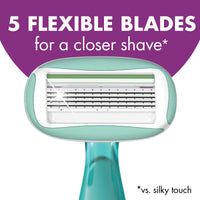 BIC Soleil 5 Sensitive 5-Blade Disposable Razors, Dorm Essentials, 2-Count
