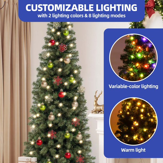 ModFusion 6 ft pre-lit pencil Christmas tree - view 6