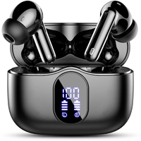 Wireless Earbuds, Bluetooth 5.4 Headphones Bass Stereo, Ear Buds with Noise Cancelling Mic, LED Display in Ear Earphones Clear Calls, IP7 Waterproof Bluetooth Earbuds for Laptop/Phones, Rose Gold