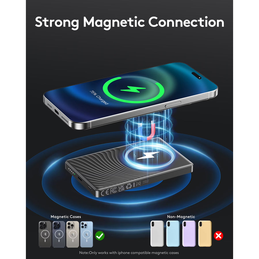 Btootos ultra slim 10000mAh magnetic power bank, black - view 4