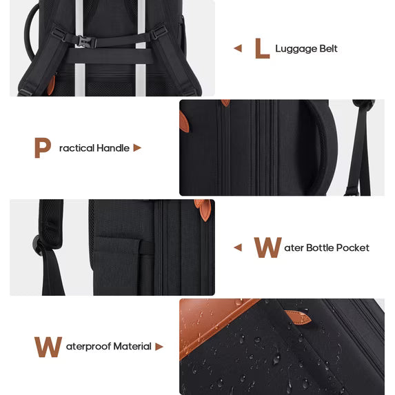 Travel Backpack for Men & Women Carry On Backpack Flight Approved Expandable 42L Waterproof Anti-Theft Personal Item Backpack with Packing Cubes and Shoe Pocket