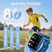 2026 Cillso Smart Watch for Kids with Find My, 1.83" HD Touch Screen, BLE5.3, IP68 Waterproof, Multiple Sports Modes, Activity Tracker Pedometer,Ideal Gift, Blue