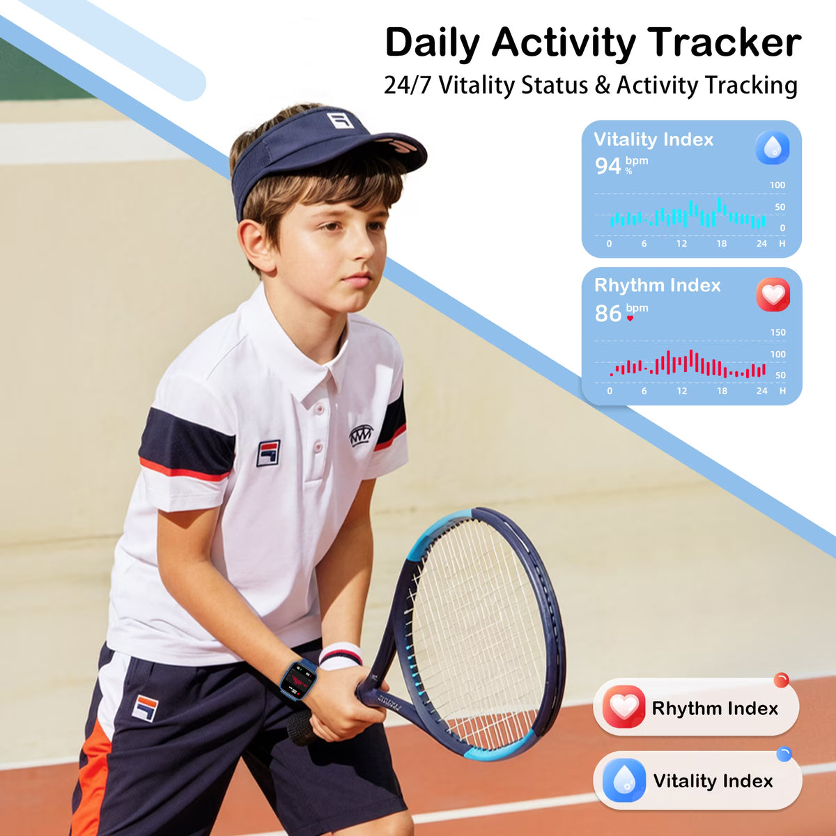 2026 Cillso Smart Watch for Kids with Find My, 1.83" HD Touch Screen, BLE5.3, IP68 Waterproof, Multiple Sports Modes, Activity Tracker Pedometer,Ideal Gift, Blue