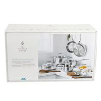 The Pioneer Woman 14-Piece Stainless Steel Cookware Set, Cooking Pots and Pans Set with Kitchen Utensils