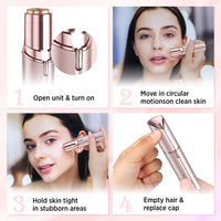 Hoeylife Facial Hair Remover for Women - Painless Face Shaver - Electric Hair Removal Device for Face Lips Peach Fuzz with Light (Rose Gold)
