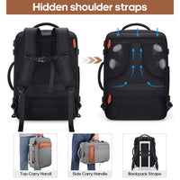 Travel Backpack for Men & Women Carry On Backpack Flight Approved Expandable 42L Waterproof Anti-Theft Personal Item Backpack with Packing Cubes and Shoe Pocket