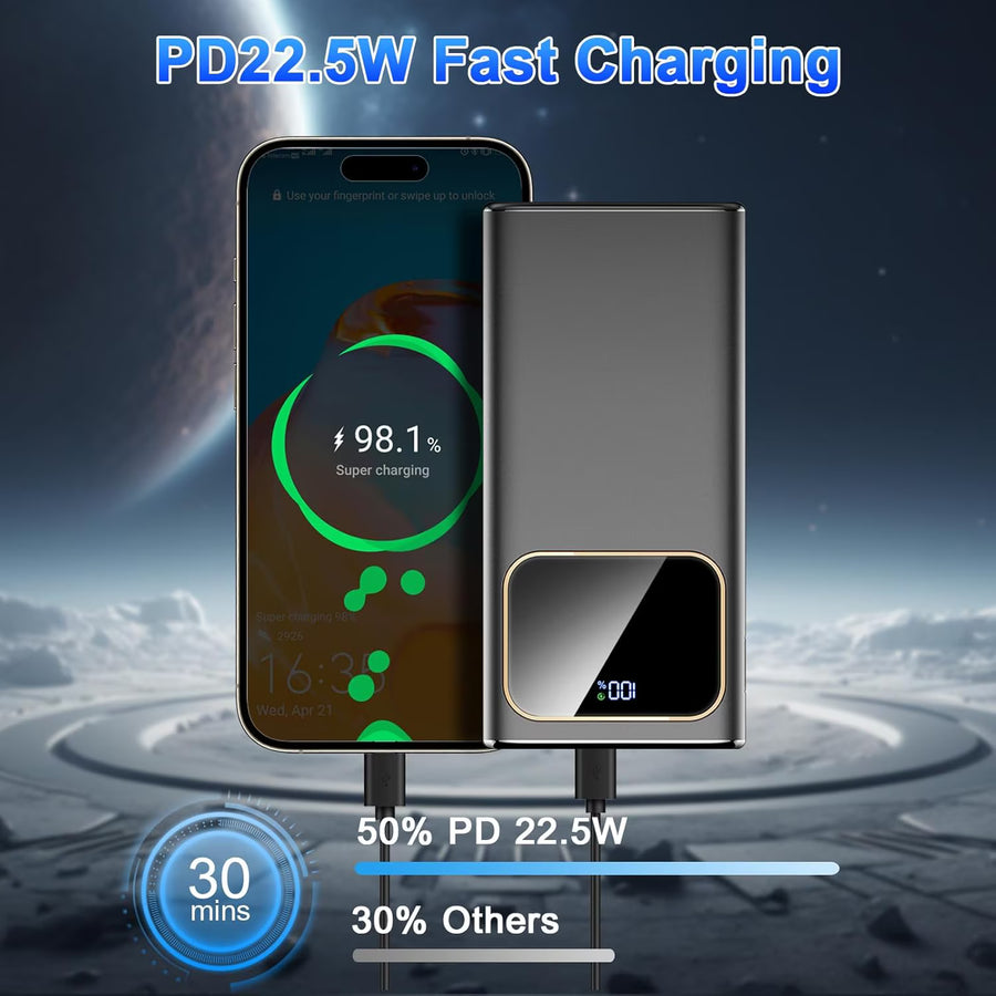 20000mAh portable power bank with digital display - view 2