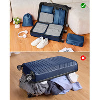 Gowill 3 Piece Luggage Sets Travel Suitcase Set with 7PCS Organizer Bags, Navy Blue