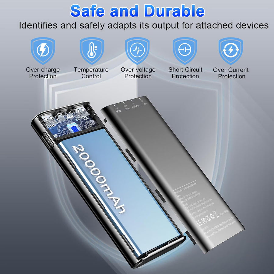 20000mAh portable power bank with digital display - view 3