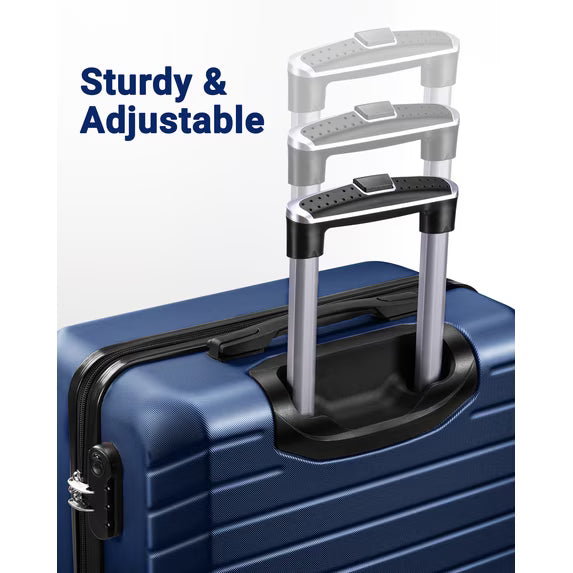 Gowill 3 Piece Luggage Sets Travel Suitcase Set with 7PCS Organizer Bags, Navy Blue