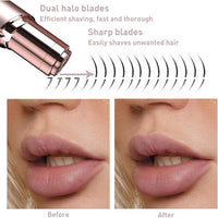 Hoeylife Facial Hair Remover for Women - Painless Face Shaver - Electric Hair Removal Device for Face Lips Peach Fuzz with Light (Rose Gold)