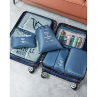 Gowill 3 Piece Luggage Sets Travel Suitcase Set with 7PCS Organizer Bags, Navy Blue
