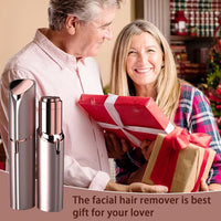 Hoeylife Facial Hair Remover for Women - Painless Face Shaver - Electric Hair Removal Device for Face Lips Peach Fuzz with Light (Rose Gold)